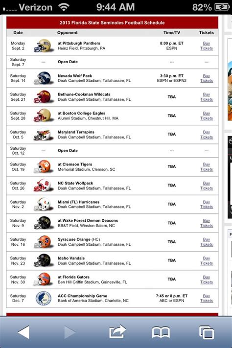 2013 FSU football schedule!! GO NOLES!!!! Seminoles Football, Florida ...