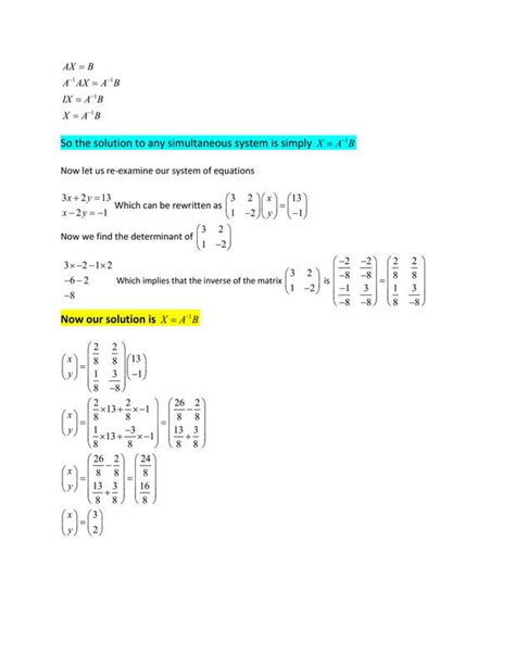 Matrices and Simultaneous Equations - CSEC Math Tutor