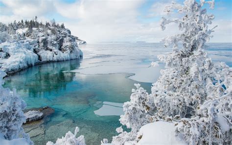 Canada, Winter, Snow, Trees, Georgian bay Wallpapers HD / Desktop and Mobile Backgrounds