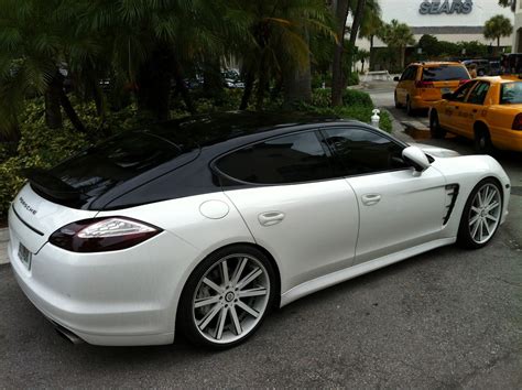 White / Black Porsche Panamera with painted roof | Porsche panamera ...