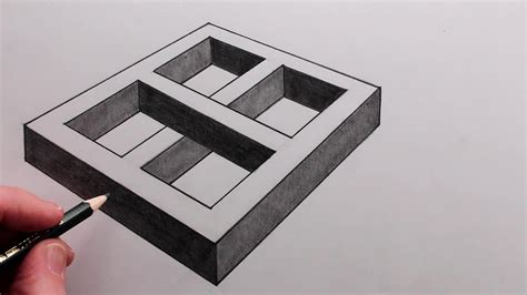 How to Draw a 3D Optical Illusion: Easy - YouTube