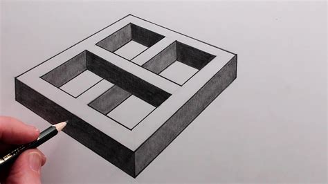 How to Draw a 3D Optical Illusion: Easy - YouTube