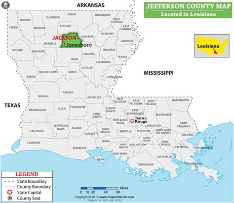 Jefferson Parish Map, Louisiana