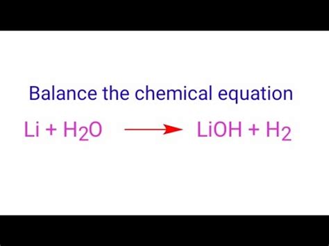 Li+H2O=LiOH+H2 balance the equation @mydocumentary838. li+h2o=lioh+h2 balance the chemical ...