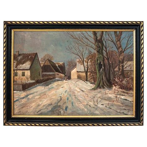 Painting "Winter village" For Sale at 1stDibs