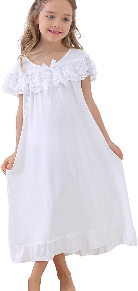 Amazon.com: Cute Little Girls' Princess Nightgowns Lace Sleep Dress ...