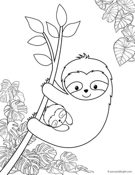 Coloring Pages Of Sloths