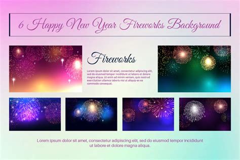 6 Happy New Year Fireworks Background