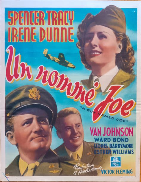 GUY NAMED JOE 1940's Belgian poster IRENE DUNNE SPENCER TRACY - MOVIE★INK. AMSTERDAM