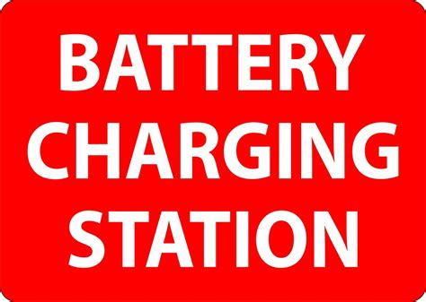 Battery Charging Area Sign Battery Charging Station 23865689 Vector Art ...