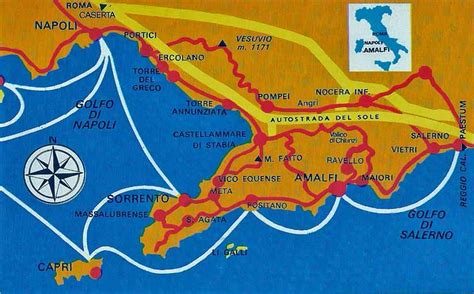 Amalfi Coast Map | Amalfi, Amalfi coast, Sorrento