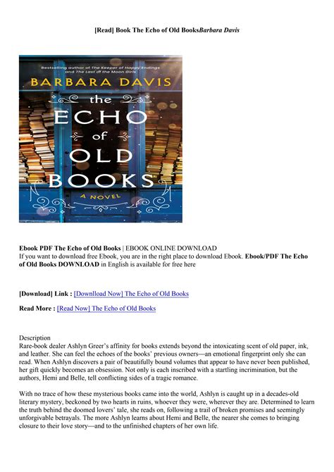 [PDF Download] The Echo of Old Books - Barbara Davis by falimmon - Issuu