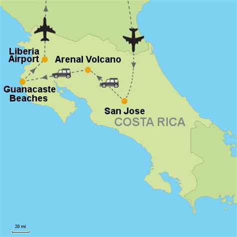 Map Costa Rica Airports - Share Map