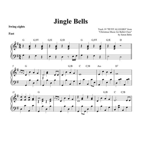 Jingle Bells (Petit allegro) - Christmas Sheet Music for Ballet Class (PDF)