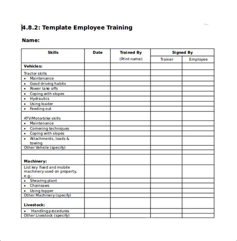 Free Training Checklist Template Word - Printable Templates