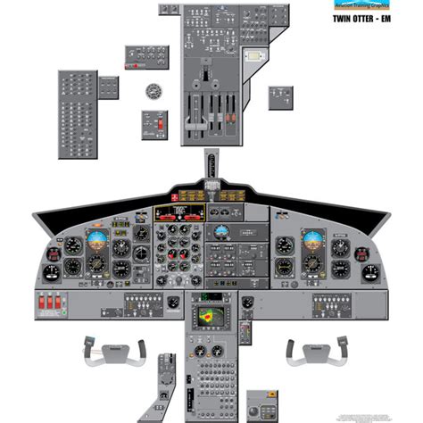 Laminated Cockpit Training Poster Twin Otter EM 24'' X 28'' | avworld.ca