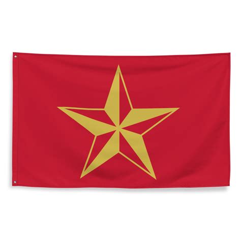 Socialist Golden Star Red Communist Flag - Etsy