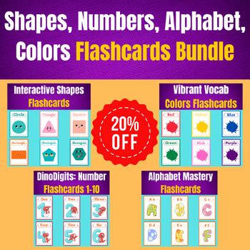 Shapes, Numbers, Alphabet, Colors Flashcards Bundle by That Teacher Khadir