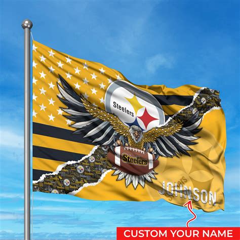 Pittsburgh Steelers Personalized Flag 300 - Steelersfanhome.com