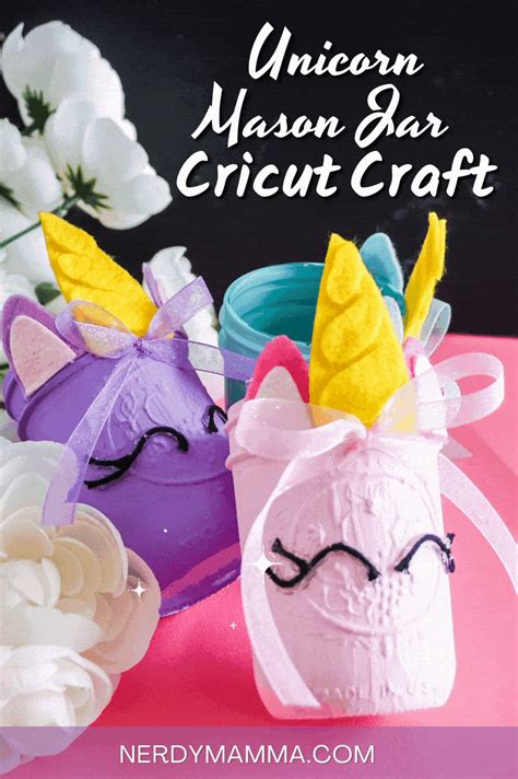 Even the non-Unicorns fans will approve of this easy Unicorn Mason Jar Cricut Craft. Perfect for ...