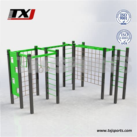 Kids Fitness Obstacle Course Training Playground Equipment with Climbing Nets - China Playground ...