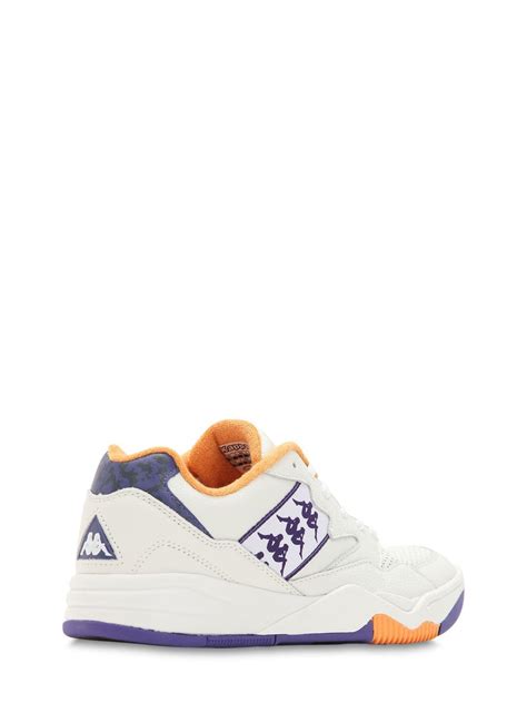 Kappa Leather Court Sneakers in White/Violet (White) for Men - Lyst