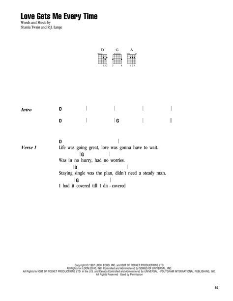 Love Gets Me Every Time by Shania Twain - Guitar Chords/Lyrics - Guitar Instructor