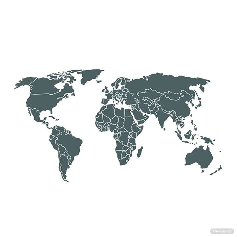 World Map Outline Vector in Illustrator, EPS, PNG, JPG, SVG - Download | Template.net