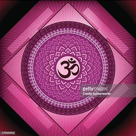 the symbol for yoga on a pink background