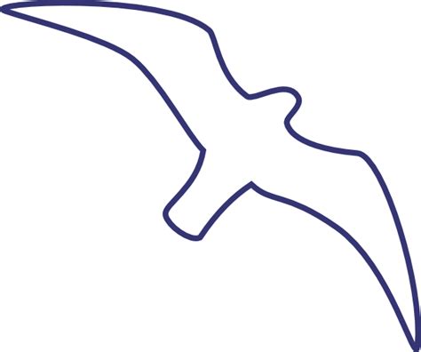 Seagull Outline Line Drawing Clip Art at Clker.com - vector clip art ...