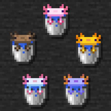 Coloured Axolotl Bucket Minecraft Data Pack