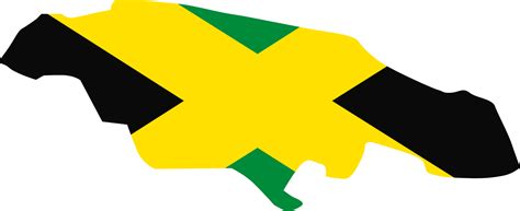 Jamaica map city color of country flag. 12177245 PNG