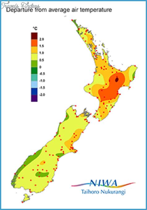 Climate Map Of New Zealand - TravelsFinders.Com