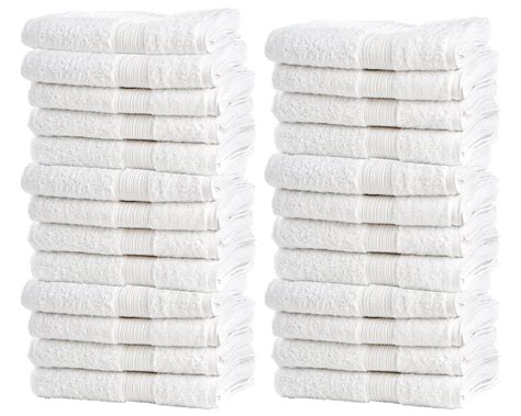 Living Fashions Bulk Spa White Washcloths – Set of 25 – Size 12” x 12” – Thick Loop Pile ...