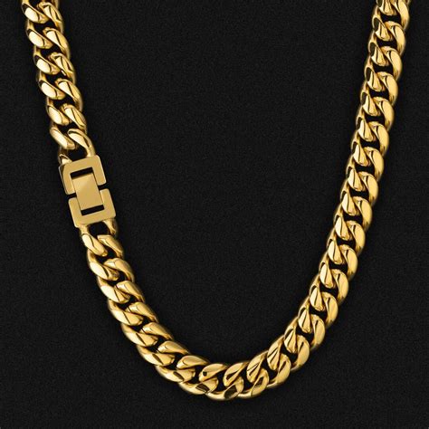 12mm Miami Cuban Link Chain in 18K Gold for Men's Chain- KRKC – krkc&co