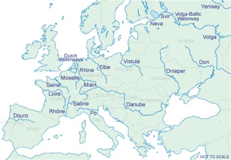 Map of Major Rivers in Europe