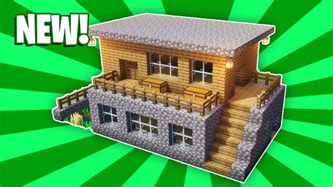 Minecraft House Tutorial : (#14) Large Wooden Survival House (How to Build) - YouTube