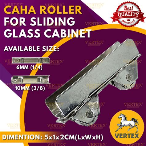 Caha Roller FOR CABINET Sliding Glass Cabinet Cover Door (Sold per piece) 1/4" (6MM) or 3/8 ...