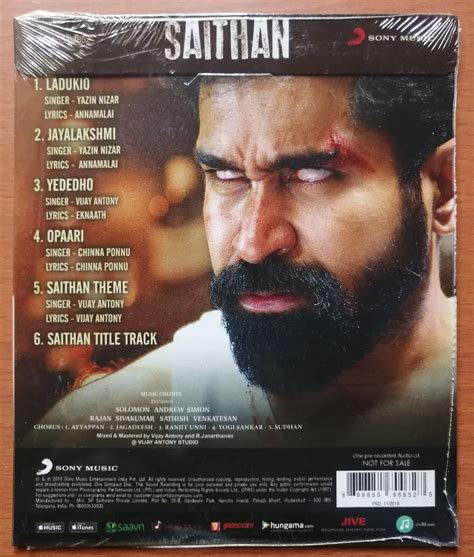 SAITHAN - Vijay Antony Tamil Audio Cd - Audio CDs World