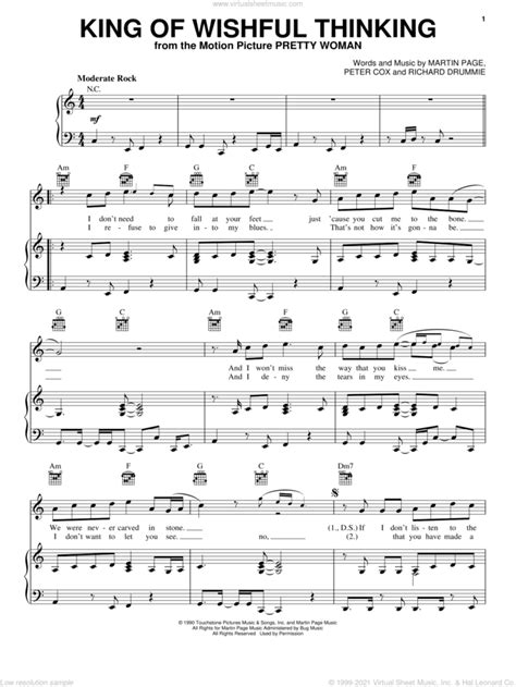 King Of Wishful Thinking sheet music for voice, piano or guitar