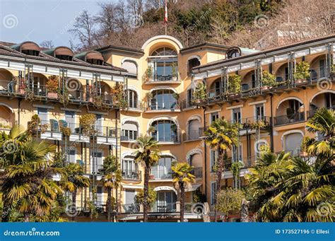 View of Grand Hotel Villa Castagnola in Lugano, Switzerland Editorial ...