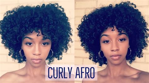 Defined Curly Afro on Natural Hair( With refreshing & fluffing ) - YouTube