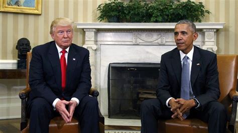 Donald Trump meets Barack Obama - five awkward photos - BBC News