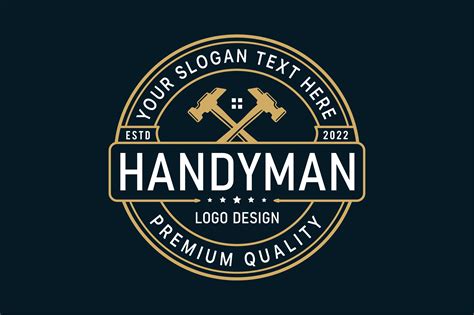 Handyman Retro Style Logo Design Vector Afbeelding door Bitmate Studio · Creative Fabrica