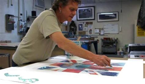 Rick Allen at work in his art studio.