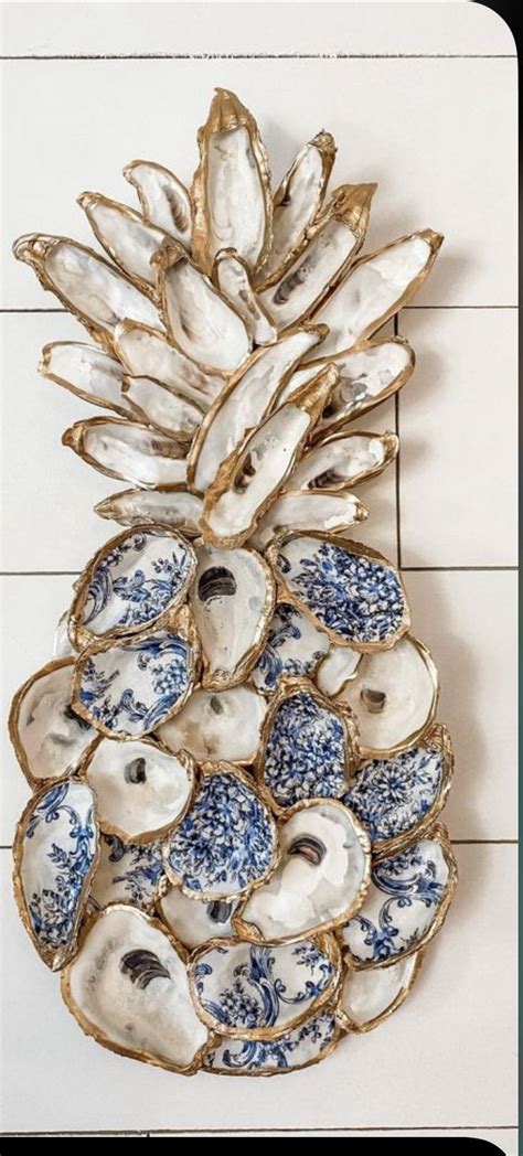 Pin on Blue & white everything! | Oyster shell crafts, Shell crafts ...