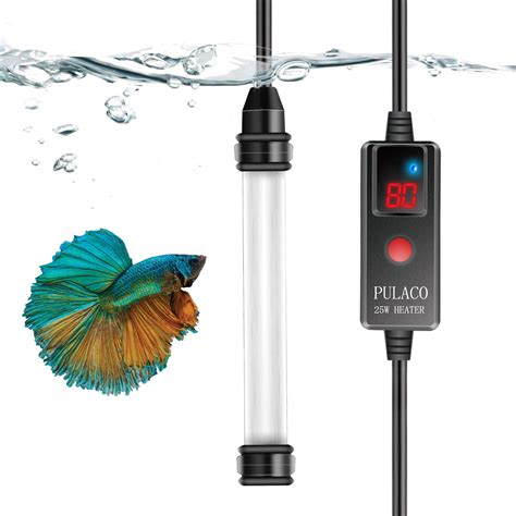 Buy PULACO 50W Mini Aquarium Heater with External Controller & LED Temperature Display ...