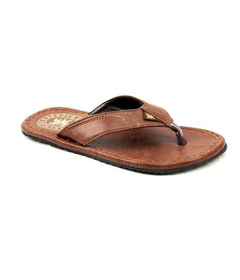 16% OFF on Guardian Brown Leather Flip Flops For Men on Snapdeal | PaisaWapas.com