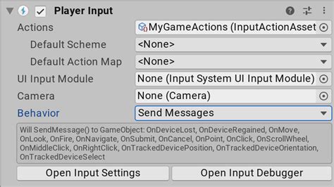 GameObject components for input | Input System | 1.3.0