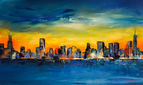 Chicago Skyline Painting by Elise Palmigiani